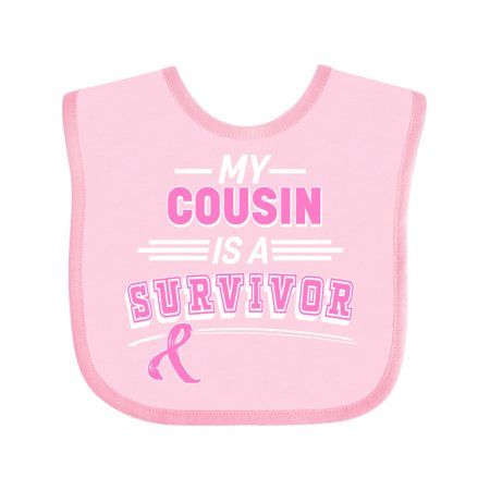 

Inktastic My Cousin is a Survivor Breast Cancer Awareness Gift Baby Boy or Baby Girl Bib