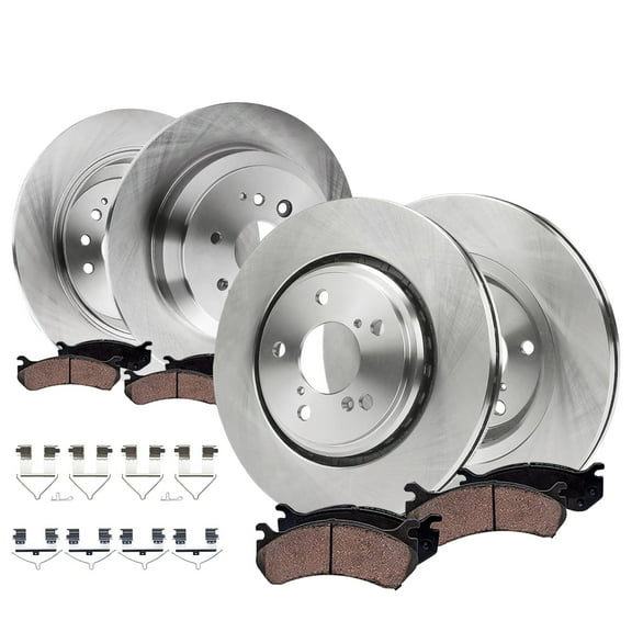 Detroit Axle - 8pc Brake Kit for Acura 2014 2015 2016 MDX, Disc Brakes Rotors Ceramic Brake Pads Replacement: 12.60" inch Front and 12.98" inch Rear Rotors