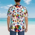 thumbnail image 6 of Balery Mexican Bright Style Print Men's Hawaiian Shirts Short Sleeve Beach Shirt Relaxed Fit Vacation Button Down Shirts-XX-Large, 6 of 9