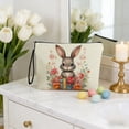 thumbnail image 6 of Kumdkd Easter Bunny Makeup Bag - 9.8x6.7in Foldable Travel Organizer with Anti-Skid Zipper, Portable Storage Pouch for Cosmetics, Accessories & Holiday Decor, 6 of 7