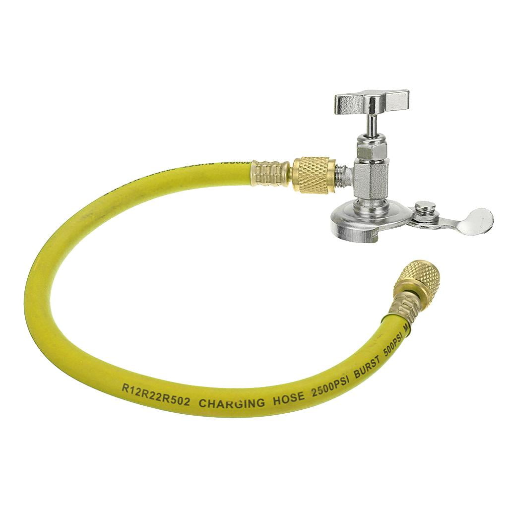 sourcingmap 1/4NPT Refrigeration Charging Hose Yellow for Air Condition Refrigerant R22 R134 