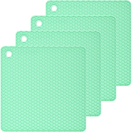 

Silicone Trivet Pot Mat for Countertop Trivest Pads Heat Resistant Table Placemats 4 Pack Size:7.5x7.5 Inch Shape:Square