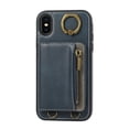 thumbnail image 5 of Allytechgroup Stylish iPhone XS/ iPhone X Wallet Case, Secure Phone Case for Apple iPhone XS/ iPhone X, Multi-functional and Durable, Ring Holder Hand Wrist Stand Shockproof Case for Women Men, Blue, 5 of 7