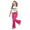 thumbnail image 3 of Girls Two Piece Outfits Short Sleeve Bow T-Shirt Top and Flared Pants Set Girl Spring Clothes Kids Clothes Girls 9-10 Years, 3 of 5