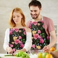 thumbnail image 3 of Pioneer Flower Floral Print Pattern Apron-Garden Aprons for Women with Pockets-Cotton Linen Waterproof Kitchen Cooking Gardening Aprons Adjustable for Kitchen,Cooking,BBQ and Salon 33x27 Inch, 3 of 7