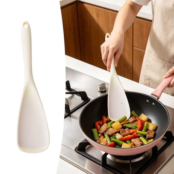 Multi-Function Silicone Spatula - Heat Resistant Kitchen Turner - Non-Stick Safe Cooking Utensil - White