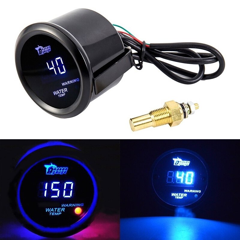 2" 52mm Universal Car Digital Led Water Temp Temperature Gauge Meter