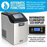 Deco Chef 44LB Countertop Ice Maker, 2.6LB Auto-Renew Basket 1.8LB per Hour, Stainless Steel