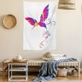 thumbnail image 2 of Hummingbirds Decorations Wall Hanging Tapestry, colorful feather Hummingbird curvy tail ornament stylized artistic design, Bedroom Living Room Dorm Accessories, 60 X 80 Inches, by Ambesonne, 2 of 5