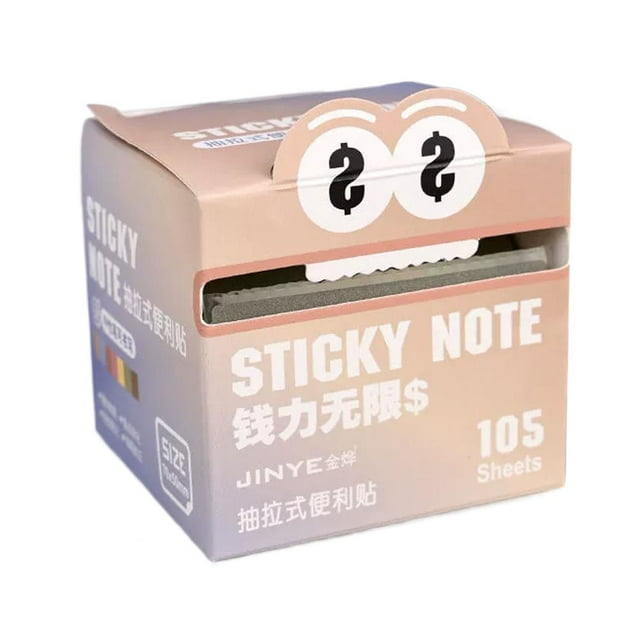 Gradient Pull-Out Sticky Notes, Pearl Iridescent Dispenser Memo Pads | Easy Single-Sheet Retrieval, 105 Sheets per Roll, 1.97"x2.76" Pastel Index Tabs