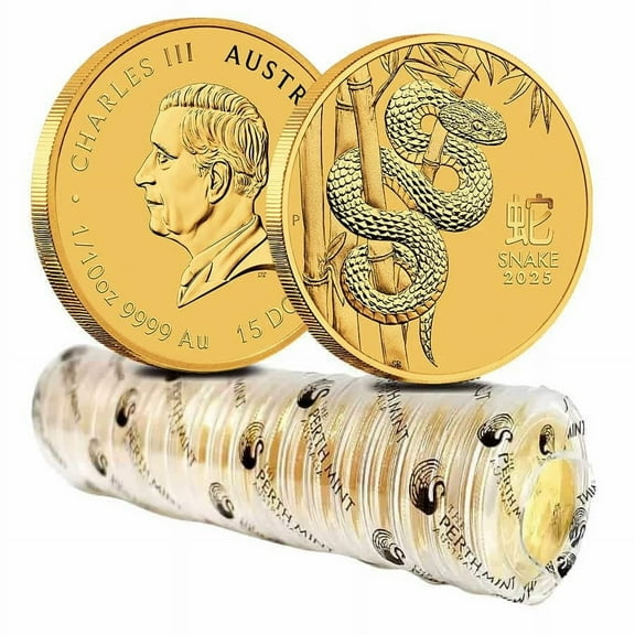 Lot of 20 - 2025 1/10 oz Gold Lunar Snake BU Australian Perth Mint