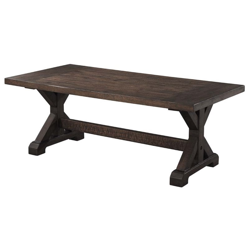 Picket House Furnishings Flynn Trestle Coffee Table in Walnut Walmart