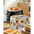 thumbnail image 4 of Sunflower Toaster Cover 2 Slice, Small Kitchen Appliance Covers, Farmhouse Plant Retro Butterfly Yellow Floral Toaster Oven Cover with Loop, Bread Machine Cover Polyester Dust Cover Protection, 4 of 4