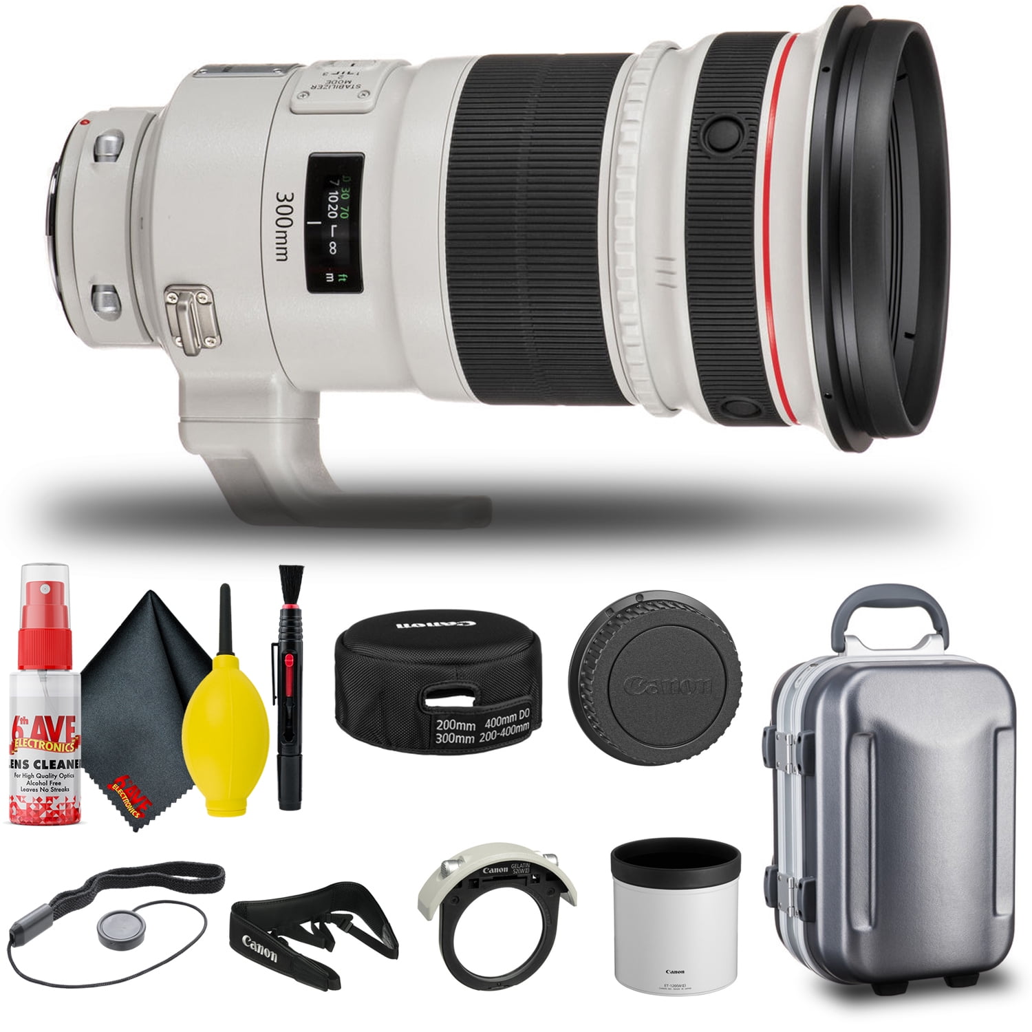 Canon EF 300mm f/2.8L IS II USM Lens (4411B002) + Cap Keeper + More
