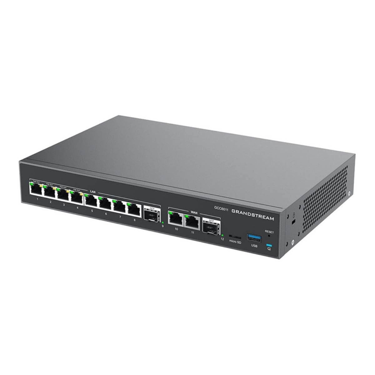 Grandstream Built-in IPPBX (10 Users, 4 Concurrent Calls) + enterprise-grade firewall + VPN Router + 2 x 2.5 Gb, 10 x GigE Network Switch GS-GCC6011