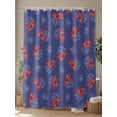thumbnail image 4 of Fsddascl Navy Blue Coastal Shower Curtain Set - Small 36" x 72" Washable Bathtub Curtain with 12 Hooks, Red Lobster Nautical Ocean Waterproof Fabric Stall Shower Curtains for Bathroom/Bathtub Décor, 4 of 6