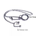 thumbnail image 2 of 1PC All Stainless Steel Lip Ring Vertical Labret Piercing Chain Ear Hoop Shinichi Okazaki  Body Jewelry Anime Cosplay Prop FJH, 2 of 6