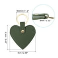 thumbnail image 2 of Uxcell Heart Leather Keychains Leather Key Fobs with Key Rings Keychain Holder for Wedding Gifts Green 2 Pack, 2 of 6