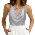 thumbnail image 2 of Women's Casual Neck Draped Front Sexy Backless Tank Top, 2 of 4