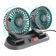 thumbnail image 4 of Dual-Head 12V/24V USB Car Fan for Trucks RVs - 2-Speed Adjustable, 360° Rotatable Multi-Angle Cooling, ABS Material with Encrypted Grid, Compact 8.7" Portable Vehicle Fan for Summer Heat Dissipation, 4 of 7