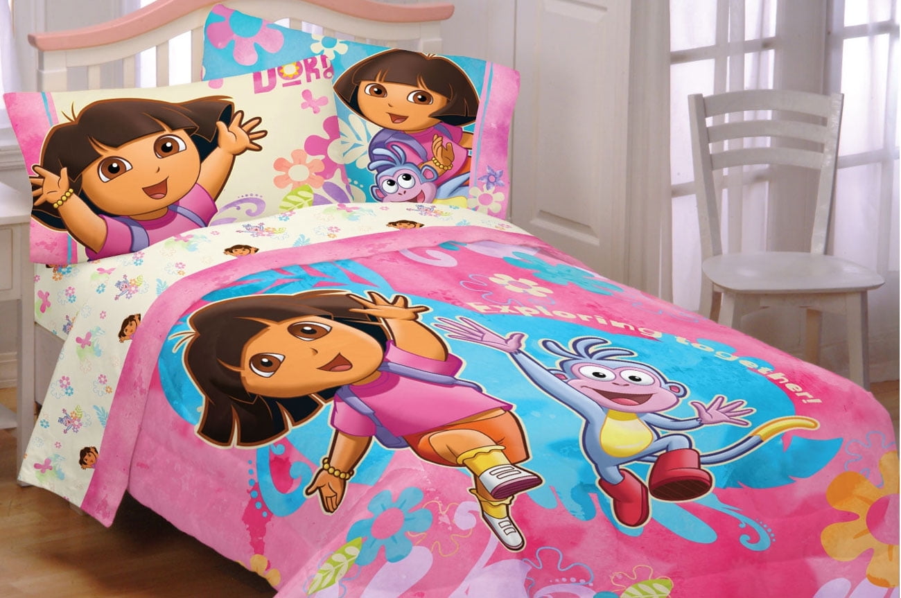 Magnificent dora bedding set twin Nickelodeon Dora Twin Full Microfiber Comforter Sh Walmart Com