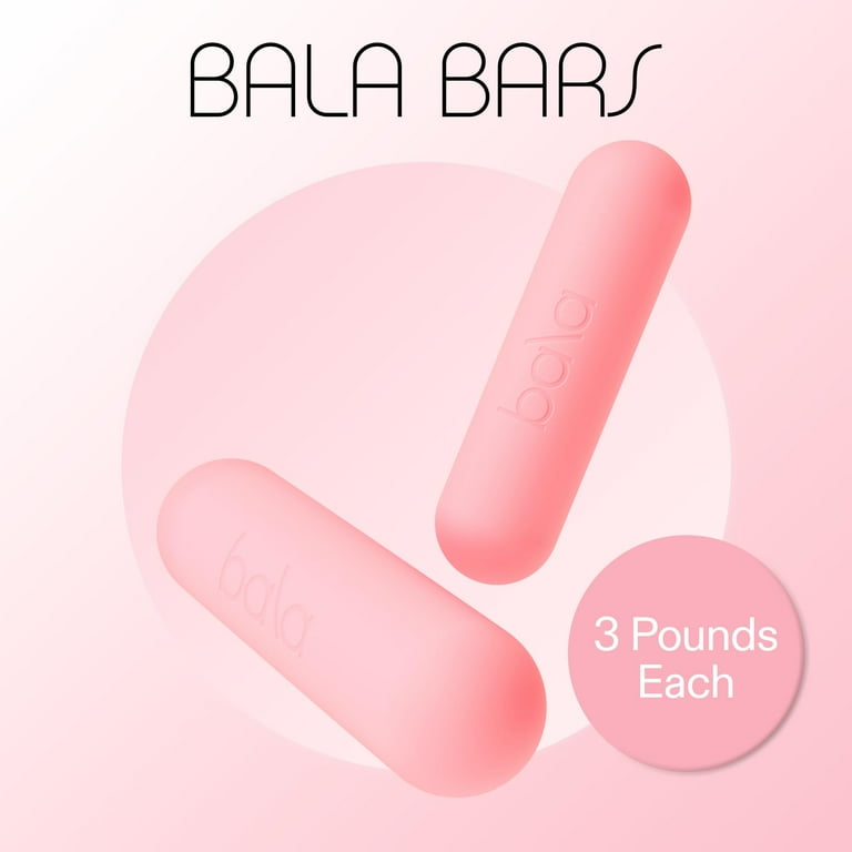 Bala Bars Dumbbell Set for Women & Men, 3lb Dumbbells (Blush