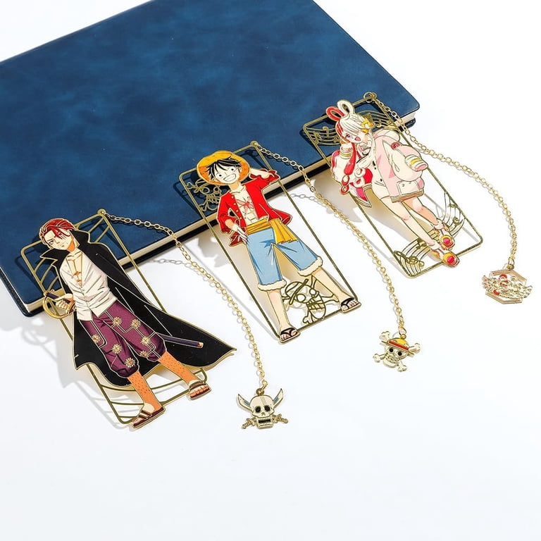 Anime One Piece Stainless Steel Bookmark for Men Women Students