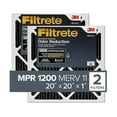 thumbnail image 2 of Filtrete 20x20x1 Air Filter, MPR 1200, MERV 11, Allergen Defense Odor Reduction 3-Month Pleated 1-Inch Air Filters, 2 Filters, 2 of 5