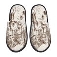 thumbnail image 1 of Balery Western Desert Cowboys3 Pantuflas de Casa de Felpa Silenciosas con Diseño Estampado, Zapatillas Cómodas Antideslizantes de Algodón para Interior-Large, 1 of 8