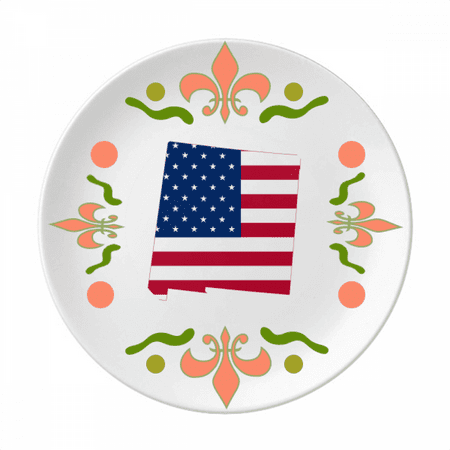 

America Map Stars Stripes Flag Shape Flower Ceramics Plate Tableware Dinner Dish