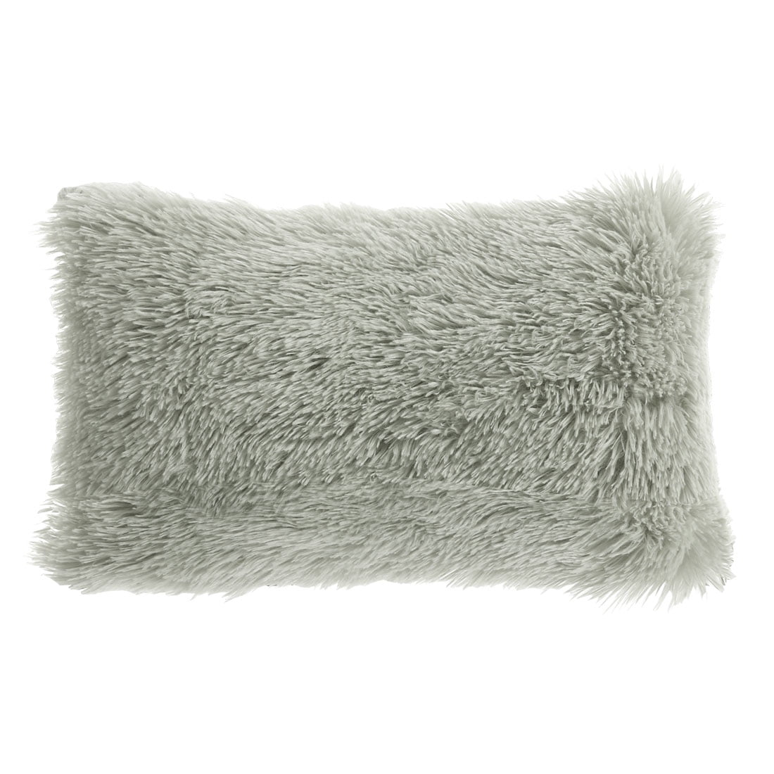 Unique Bargains Shaggy Decorative Throw Pillow Cover Gray ...