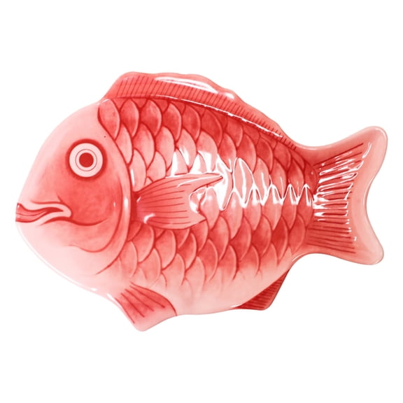 Excellante Melamine Dinnerware Collection 16" Fish Shape Platter, Red Color, Comes in Dozen
