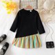 thumbnail image 2 of Odeerbi Girls Rainbow Striped A-Line Dress Primavera Algodón Vestidos Princesa Vestido Manga Larga Rayas Coloridas Vestido Manga Larga Niños, 2 of 4