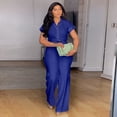 thumbnail image 4 of AURA Plus Size Women Two Piece Outfit Summer Casual Solid Top High Waist Pants Set, 4 of 7