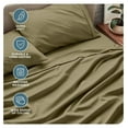 thumbnail image 4 of King Sheet Set - Luxury 1800 Ultra-Soft Microfiber King Bed Sheets - Double Brushed - Deep Pockets - Easy Fit - 4 Piece Set - Bedding Sheets & Pillowcases (King, Olive), 4 of 9