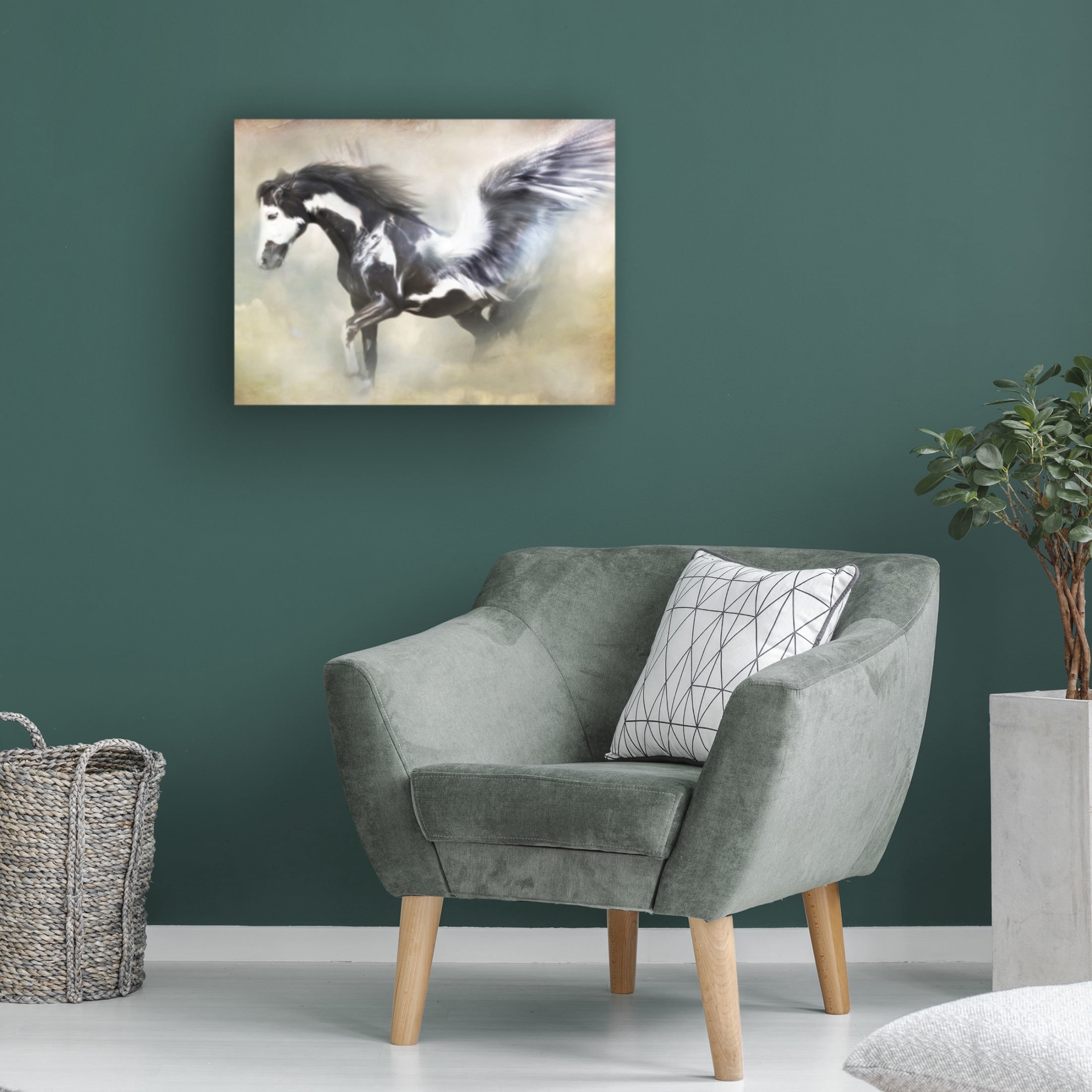 Canvas Wall Art - Trudi Simmonds 'Pinto Pegasus' Wall Art for Living Room, Bedroom, or Office Décor by Trademark Fine Art - 47 x 35 Inches