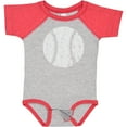 thumbnail image 3 of Inktastic Distressed Baseball in White Boys or Girls Baby Bodysuit, 3 of 5