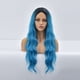thumbnail image 5 of Pelucas con flequillo para mujer, peluca ondulada suelta europea y azul degradado, cabello largo y rizado, peluca de seda de alta temperatura con encaje frontal., 5 of 5