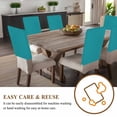 thumbnail image 3 of Teal Chair Back Cover for Dining Room, Turquoise Pure Teal Removable Kitchen Chair Slipcovers, Washable Seat Protector for Restaurant Party Banquet Wedding Décor, 3 of 9
