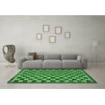 thumbnail image 3 of Ahgly Company Indoor Round Checkered Emerald Green Modern Area Rugs, 7' Round, 3 of 4