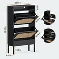 thumbnail image 2 of Shoe Storage Cabinet with 2 Flip Drawers, 31.5" Slim Freestanding Shoe Rack with USB Ports & Outlets, Rattan Style Organizer for Entryway or Hallway - Black, 2 of 6