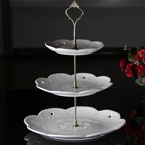 3-Tier Wedding Party Cake Plate Stand Sweets Tray Cupcake Display Tower Durable 
