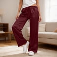 thumbnail image 2 of Satin Pants For Women Silk Wide Leg Pants Low Waist Baggy Pants Lounge Bottoms, 2 of 5