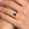 thumbnail image 4 of Gem Stone King 925 Silver and 10K Yellow Gold Blue Sapphire and Pink Lab Grown Diamond Engagement Ring for Women | 2.30 Cttw | Oval 8X6MM | Gemstone September Birthstone | Size 6, 4 of 6