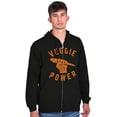 thumbnail image 5 of Veggie Power Cute Vegetarian Fighter Zip Up Hoodie Men's Women's Brisco Brands S, 5 of 5