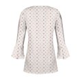thumbnail image 5 of SincereX 3/4 Sleeve Tops for Women Plus Size Summer Tee Shirt Graphic Print Shirt Blouse V Neck Tunic Top Womens Casual Printing Shirts Three Quarter Sleeve V Neck Button T-Shirt Blouse White M, 5 of 5