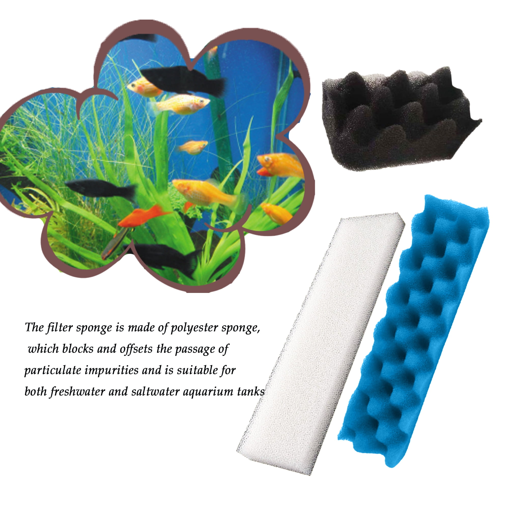 Genligt Aquarium Bio Sponge Foam Max Filter Pads Pack Compatible with Fluval 406, 407, 12 Pack