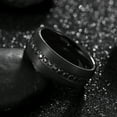 thumbnail image 3 of Tioneer Dome Tungsten Carbide Ring w Eternity Cubic Zirconia in Silver Gold or Black w Black CZ, 3 of 5