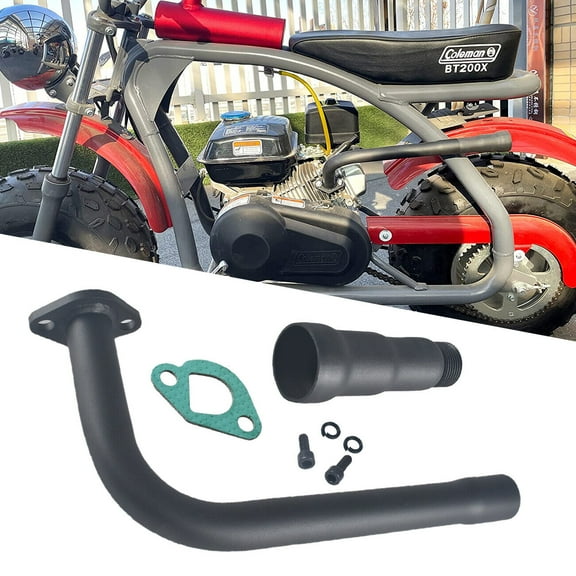 JRL Black 3 Stage Exhaust Header Pipe,For Predator 212cc 196cc/6.5HP Go Kart and Gas Mini Bike,For Coleman Powersports CT200U BT200X CT200u-ex