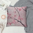 thumbnail image 2 of GOSMITH Spring Pillow Decorative Throw Pillow Covers, Pink Chinese Cherry Blossom Flower Japan Plum Branch Double Sided Square Pillow Cases Pillowcase Sofa Cushion White, 2 of 5